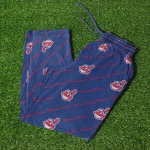 VTG CLEVELAND INDIANS SLEEPWEAR PANTS SZ SMALL MLB GUARDIANS PJS PAJAMA PANTS